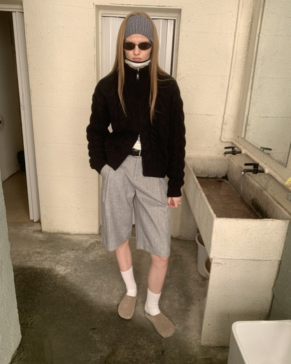 Tailored Wool Mid Pants