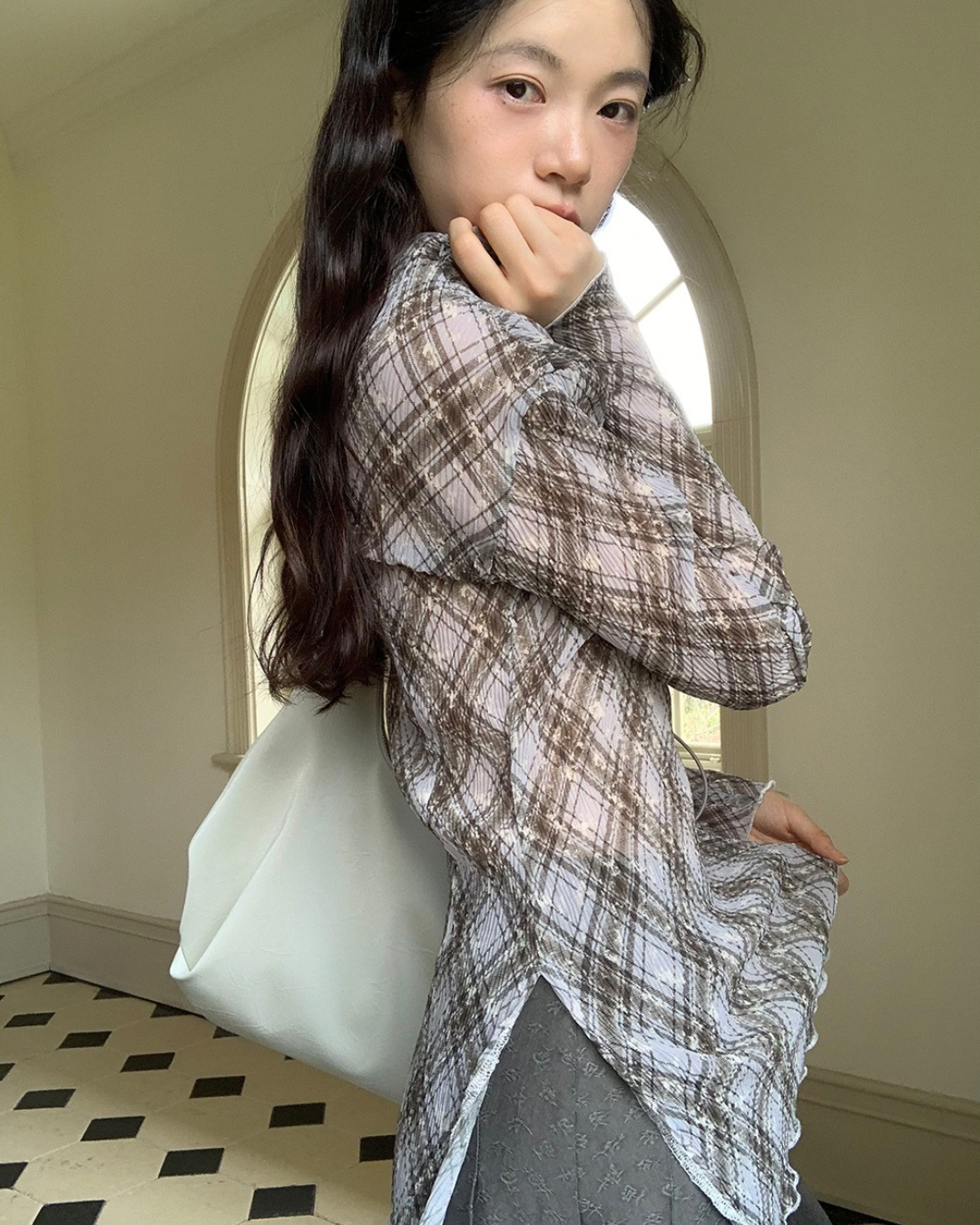 Pleated Sheer Blouse