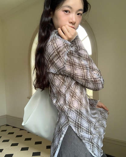 Pleated Sheer Blouse