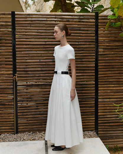 White Short Sleeve Dress