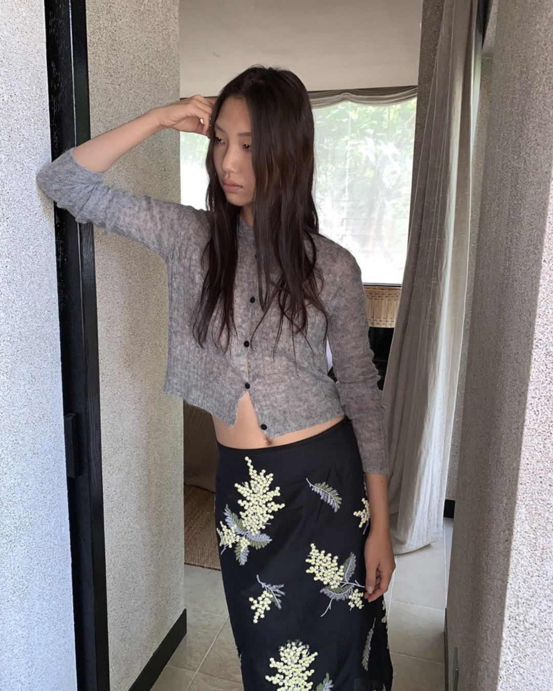 Cropped Cable Cardigan