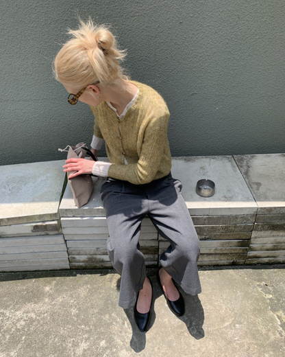 Cropped Cable Cardigan