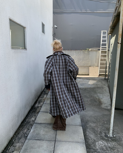 Plaid Longline Windbreaker