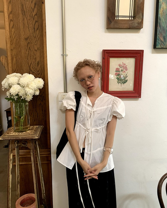 pleated puff shirt