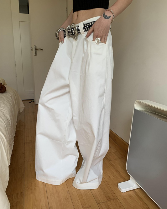 Clean Straight Wide Pants