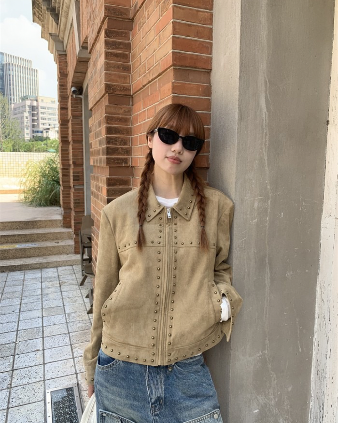 Brown Suede Cropped Jacket