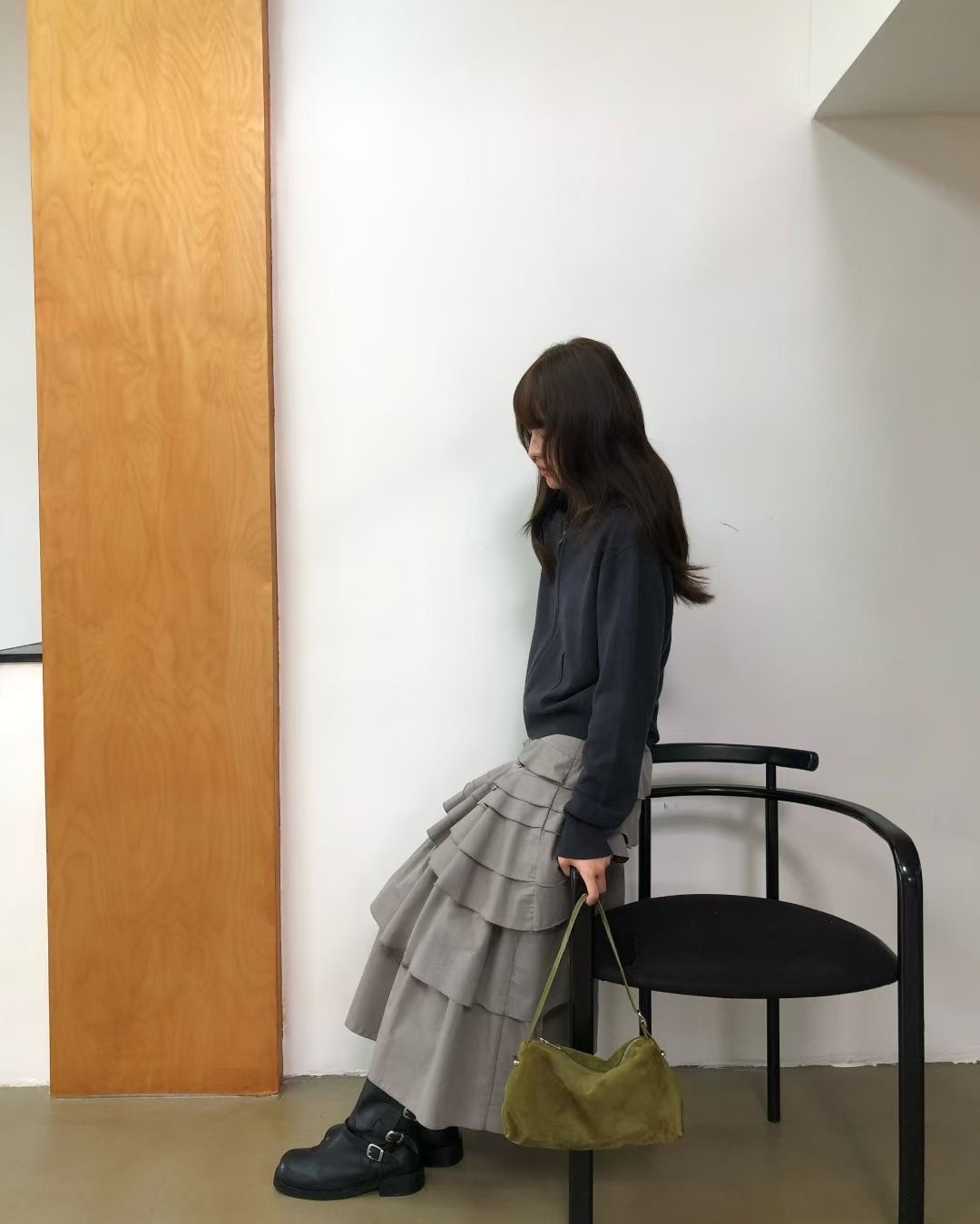 Cotton Blend Zip Cardigan