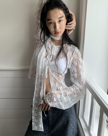 Lace Strap Cardigan