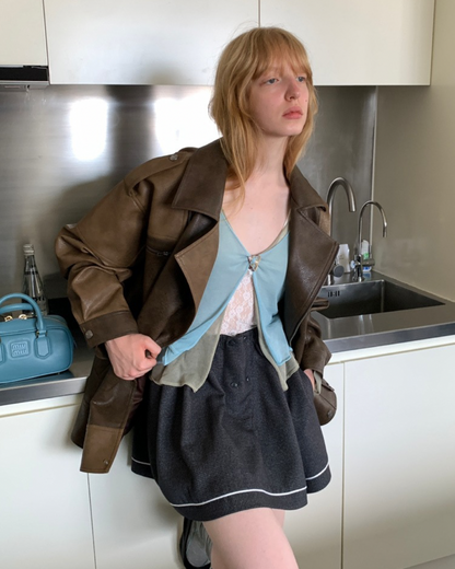 Retro-Style Leather Jacket