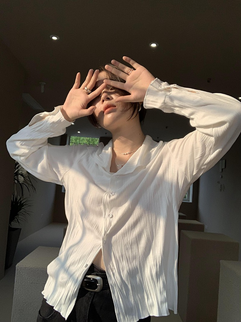soft drape white shirt