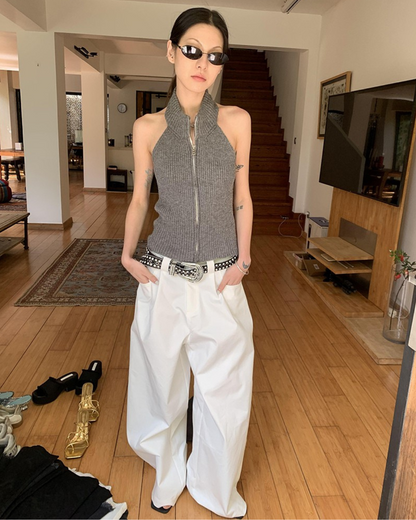 Clean Straight Wide Pants