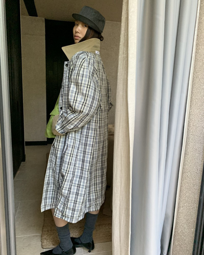 Plaid Longline Windbreaker