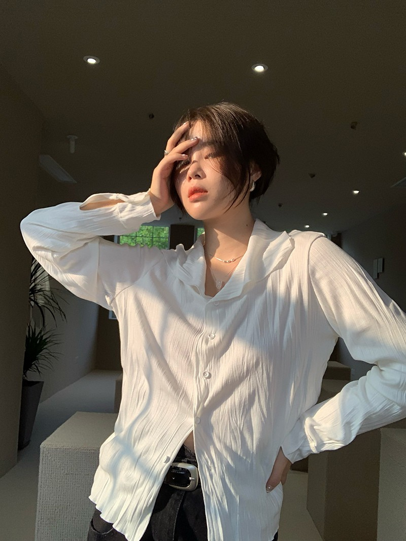 soft drape white shirt