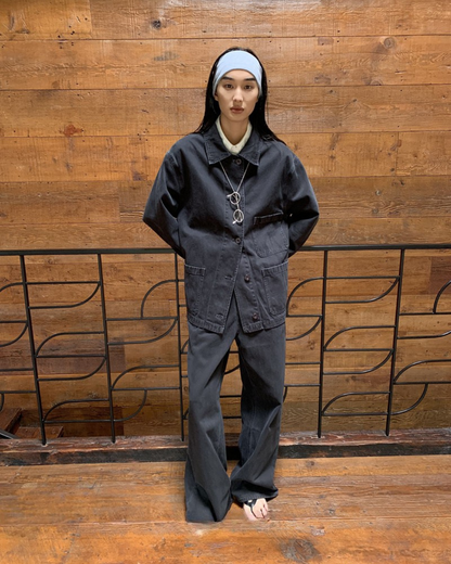 Dark Wash Gray Denim Jacket