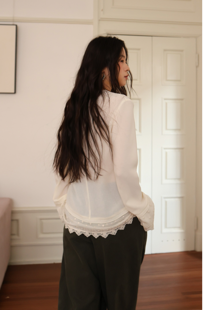 lace button-up shirt