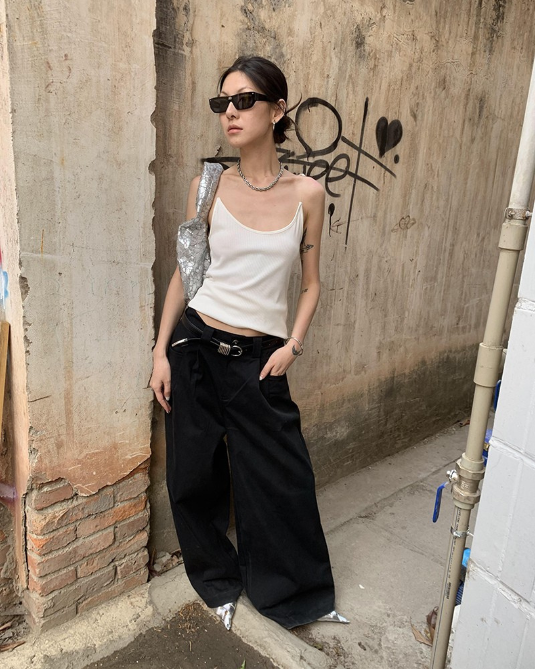 Clean Straight Wide Pants