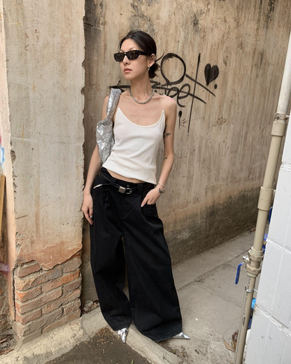 Clean Straight Wide Pants