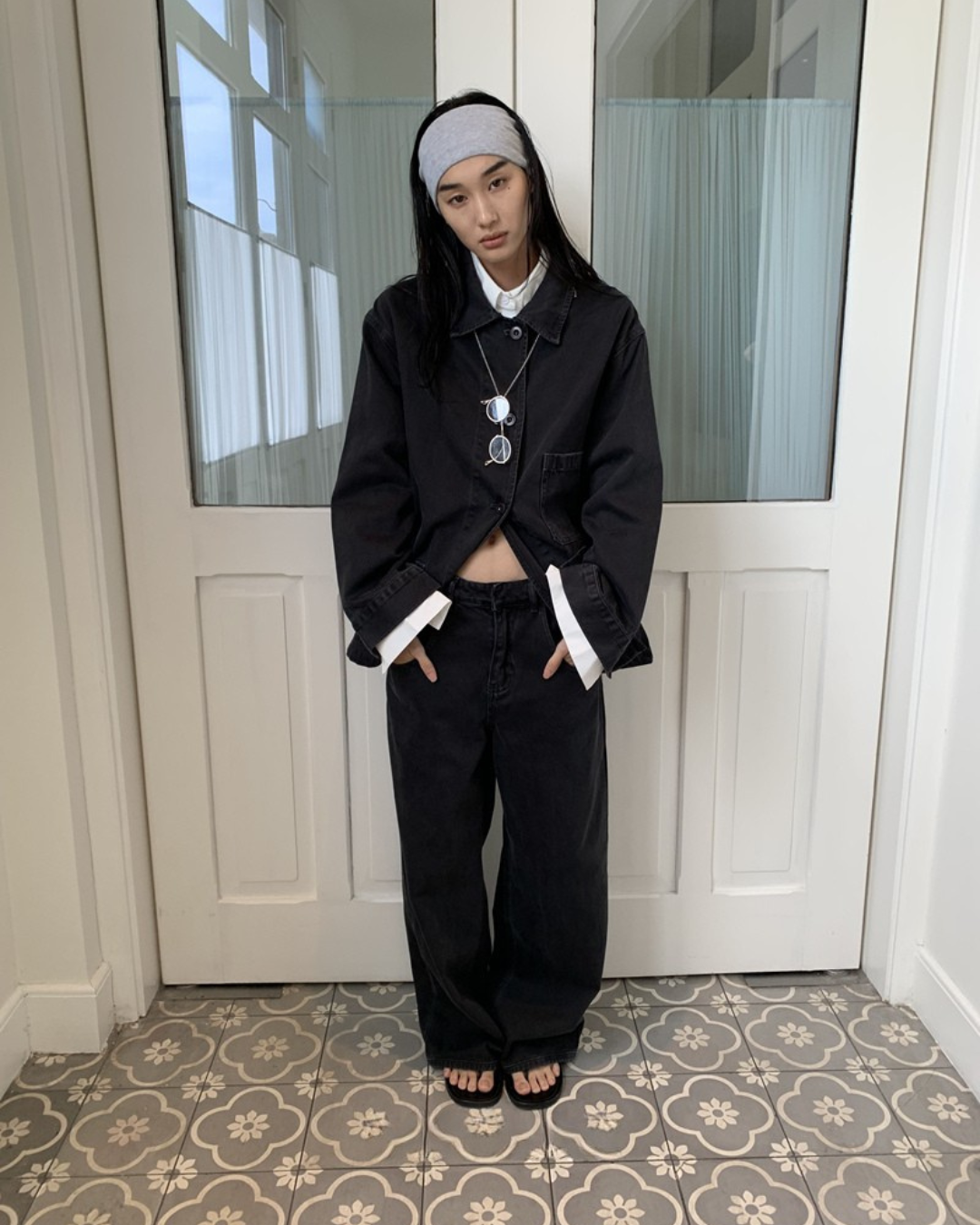 Dark Wash Gray Denim Jacket