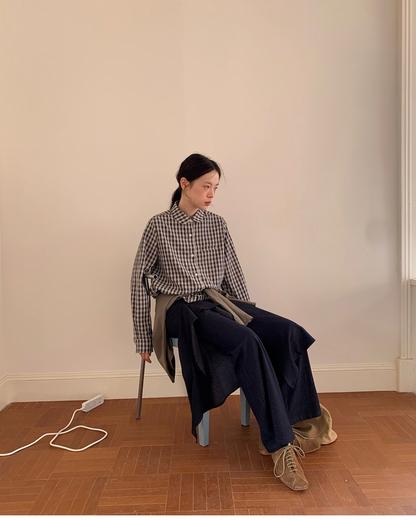 Drape Frill Culotte Pants　