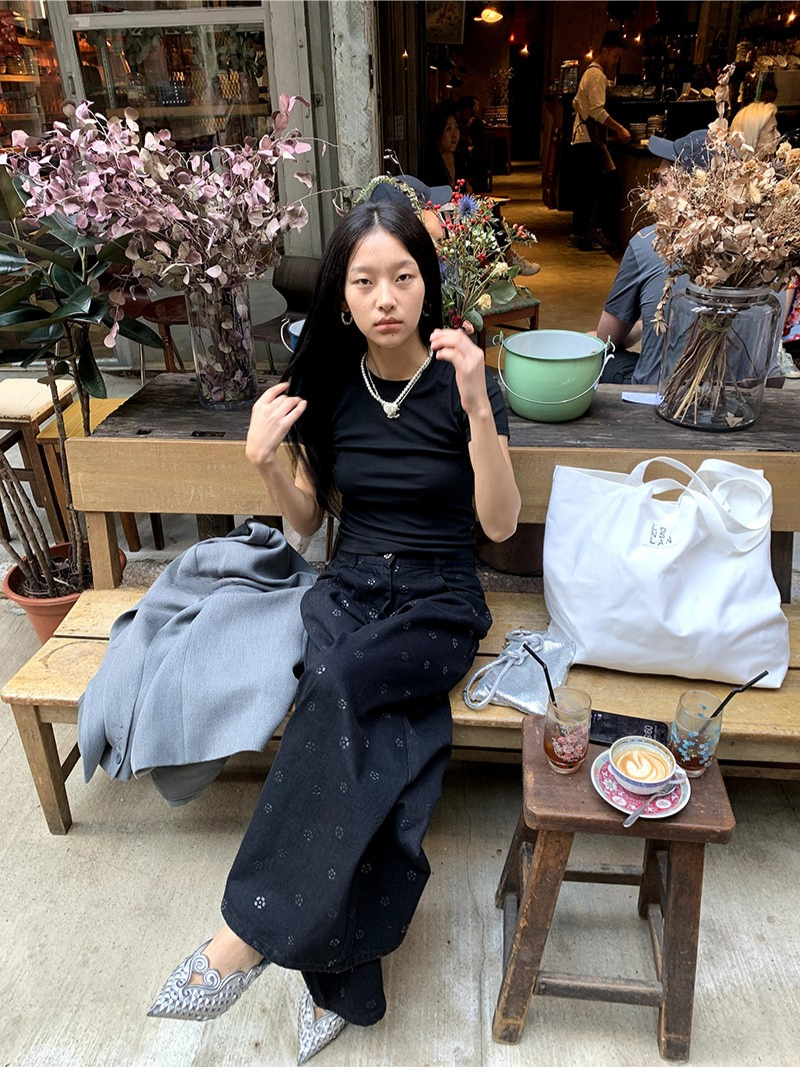 floral wide-leg pants