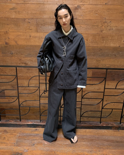 Dark Wash Gray Denim Jacket