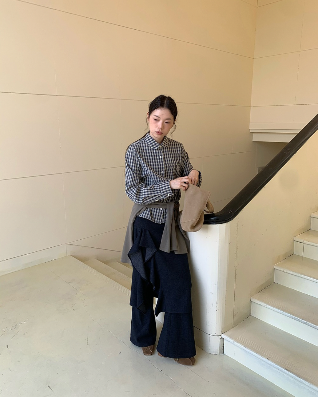 Drape Frill Culotte Pants　