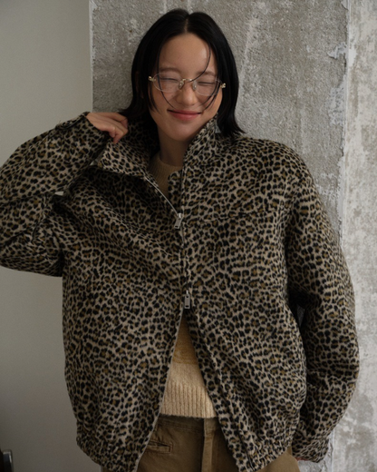 Cotton Leopard Short Jacket