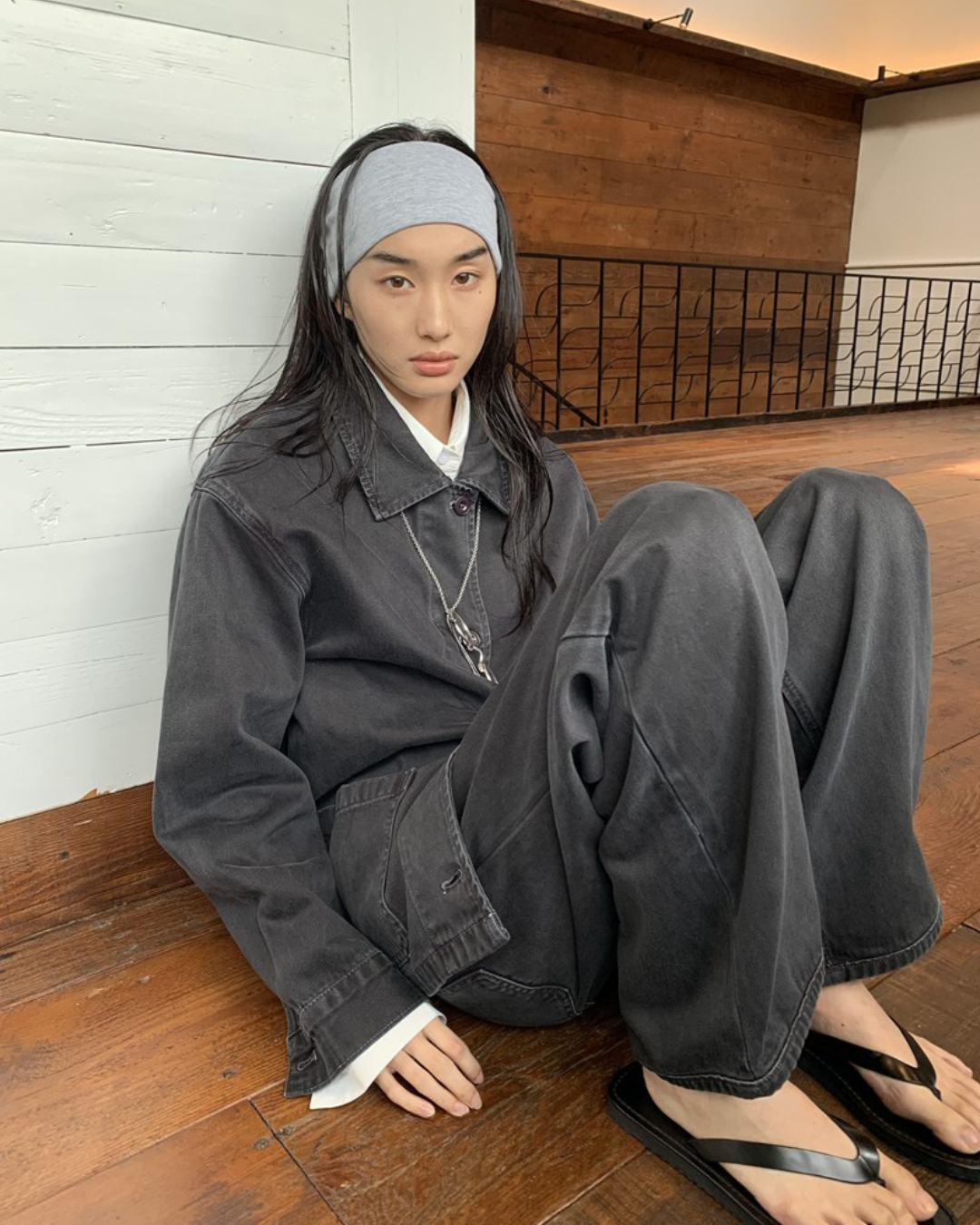 Dark Wash Gray Denim Jacket