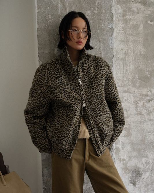 Cotton Leopard Short Jacket
