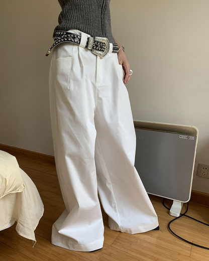 Clean Straight Wide Pants