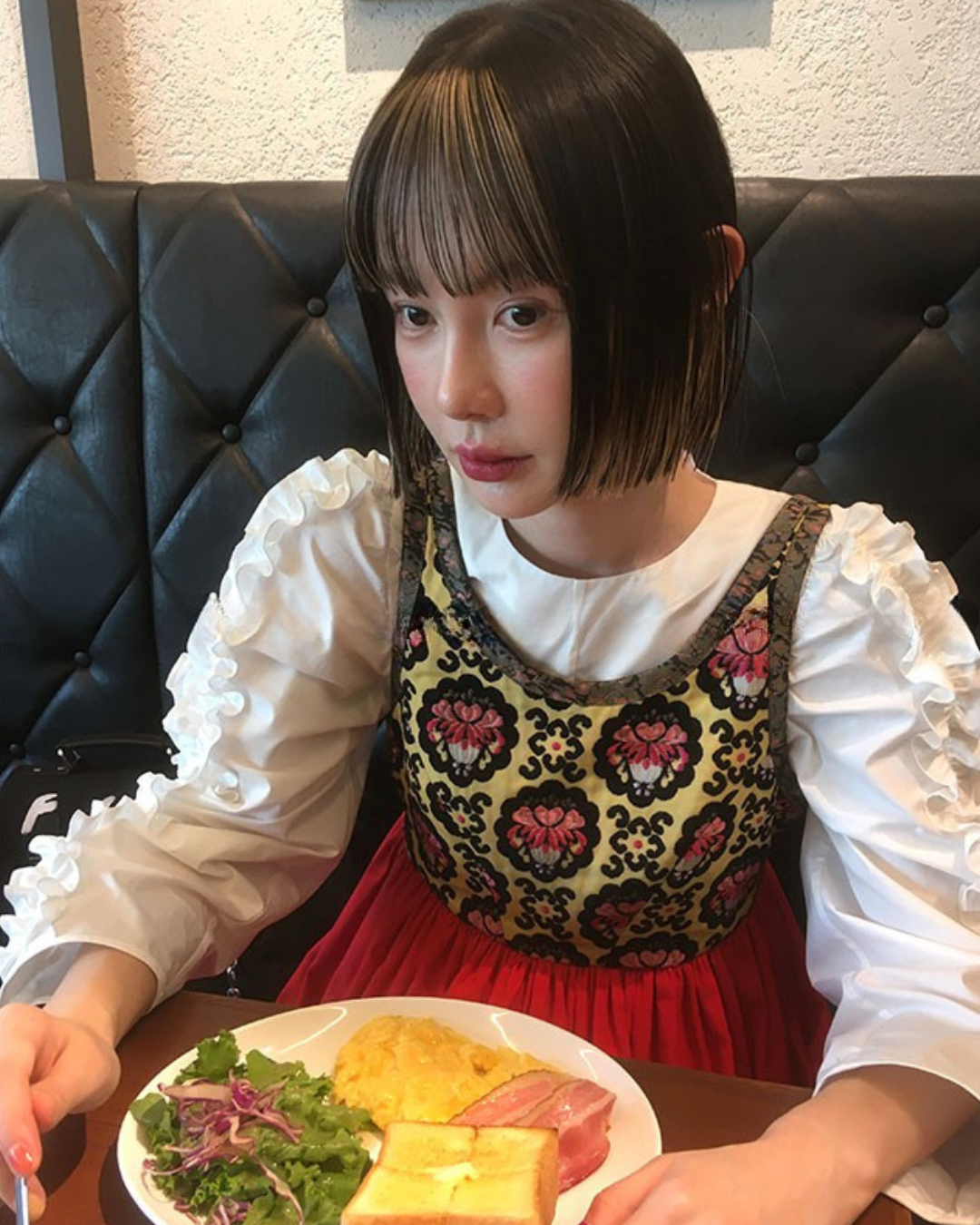 Retro Jacquard Red Dress