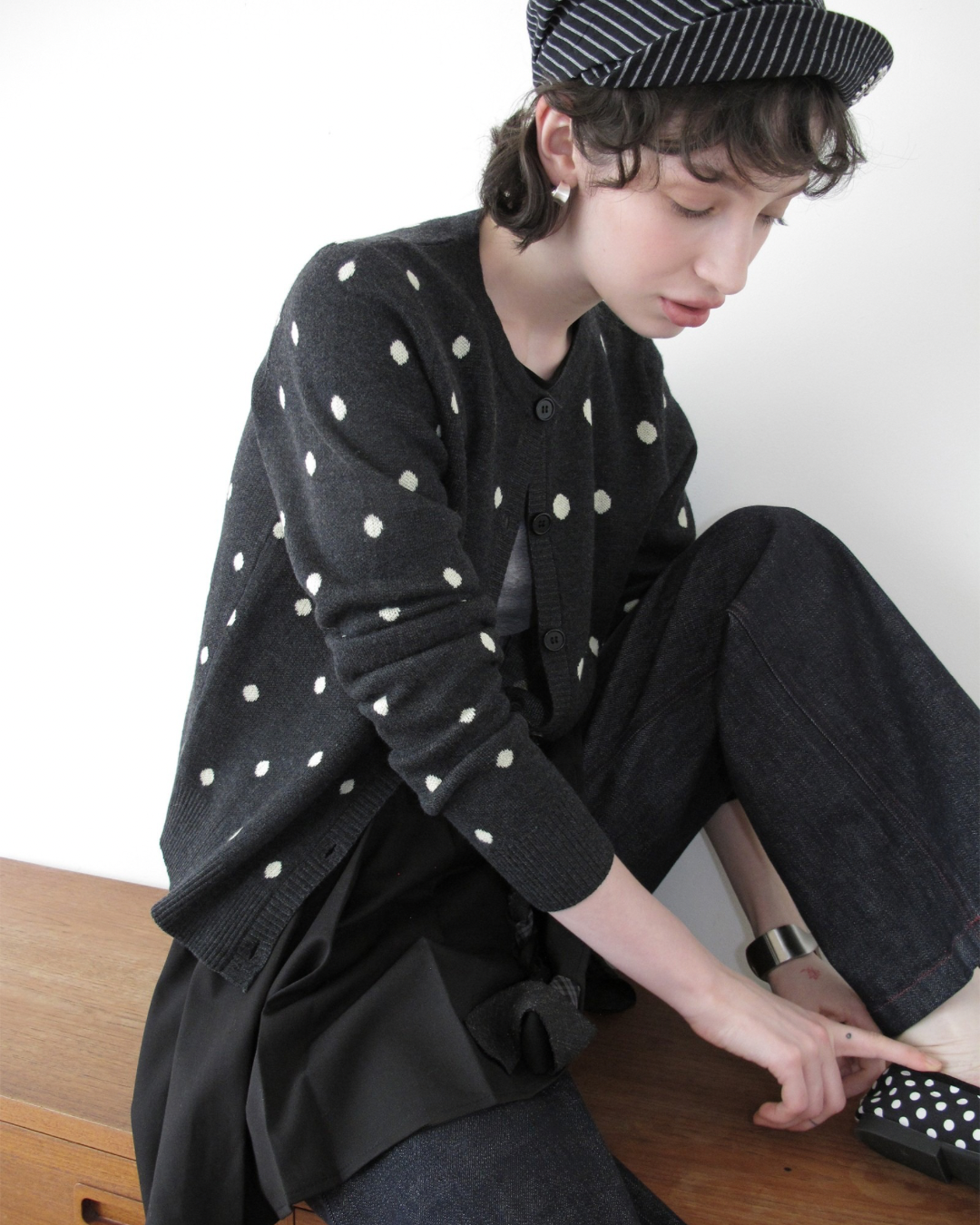 Round Neck Polka Dot Knit
