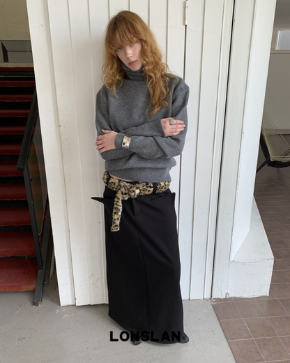 Faux Fur Leopard Belt