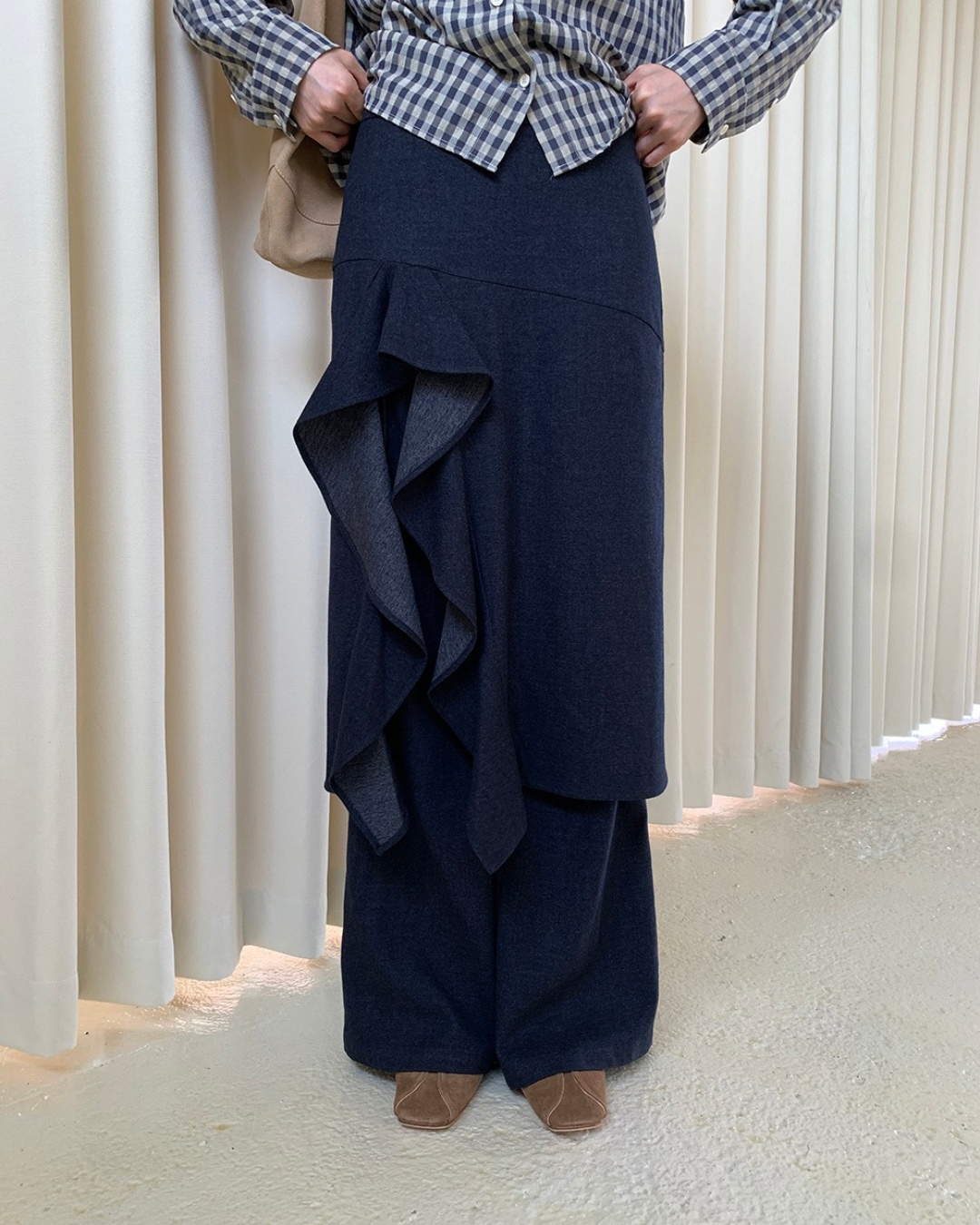 Drape Frill Culotte Pants　