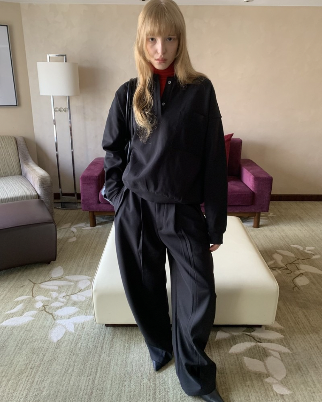 Polo Collar Pocket Sweatshirt　