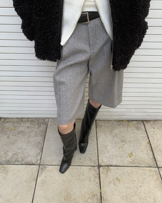 Tailored Wool Mid Pants
