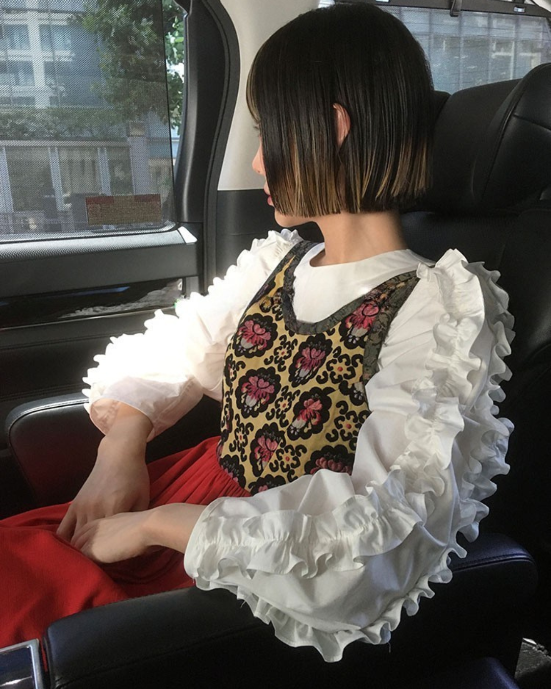 Retro Jacquard Red Dress