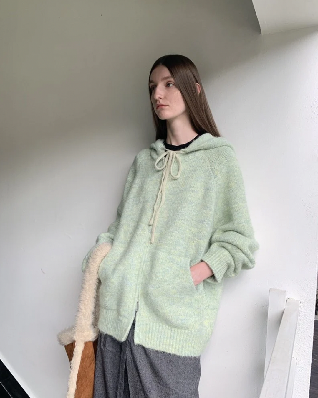 Hooded Knit Cardigan Jacket