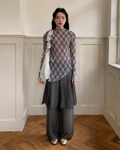 Pleated Sheer Blouse