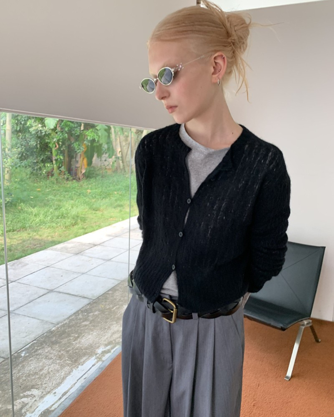 Cropped Cable Cardigan