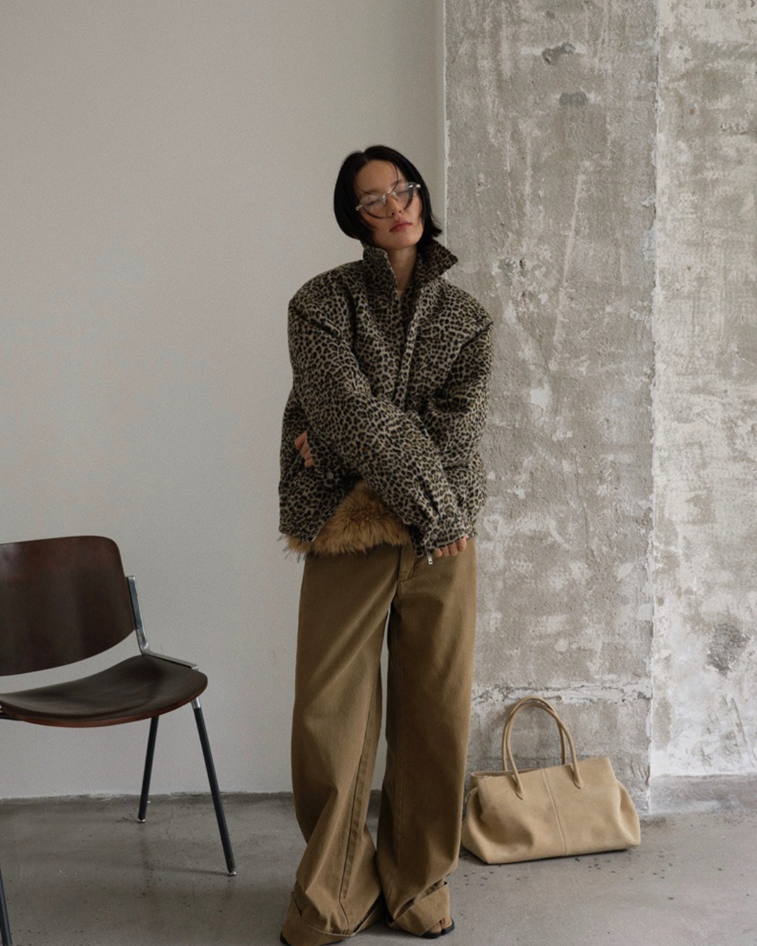 Cotton Leopard Short Jacket