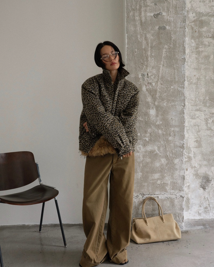 Cotton Leopard Short Jacket