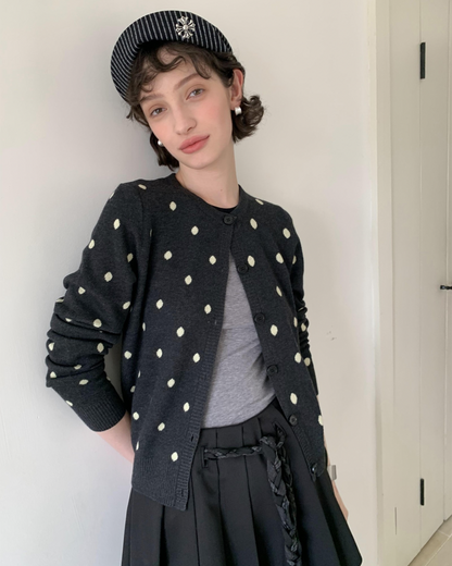 Round Neck Polka Dot Knit