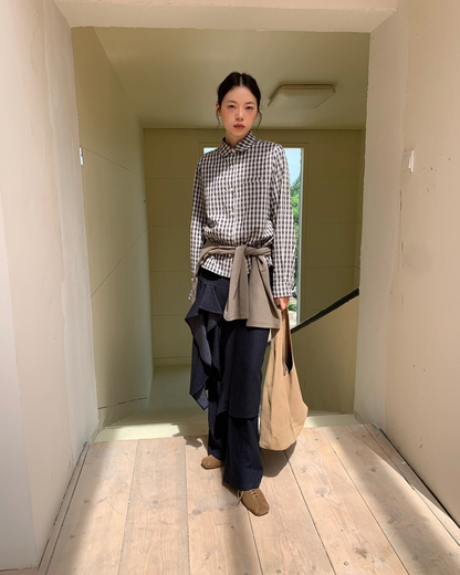 Drape Frill Culotte Pants　