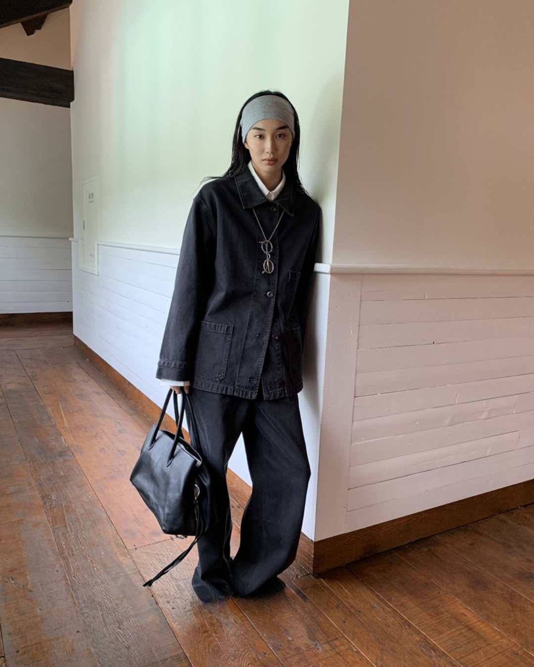 Dark Wash Gray Denim Jacket