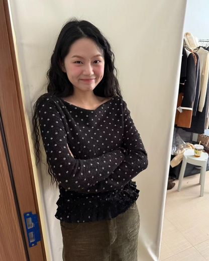 Polka Dot Lace Cotton Tee