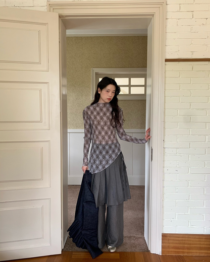 Pleated Sheer Blouse