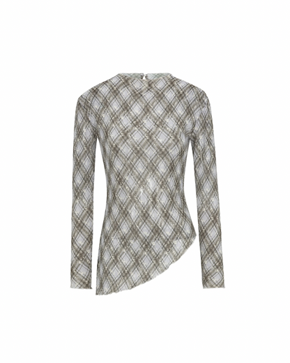 Pleated Sheer Blouse