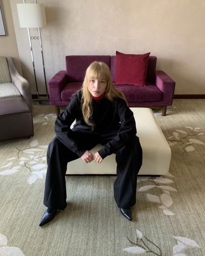 Polo Collar Pocket Sweatshirt　