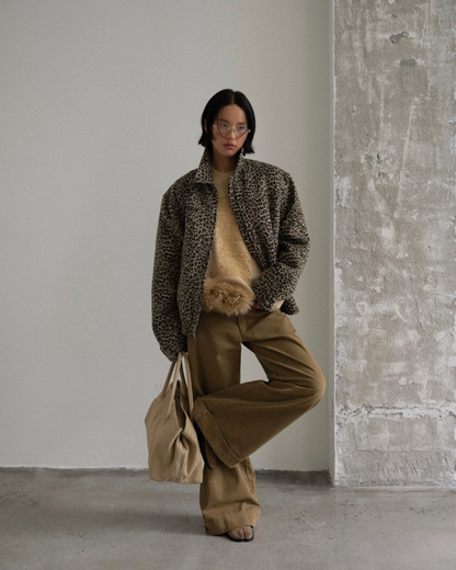 Cotton Leopard Short Jacket